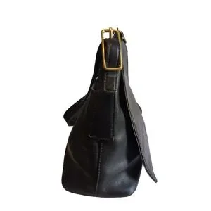 Coach | Bags | Vintage Coach Black Leather Studio Flap Shoulder